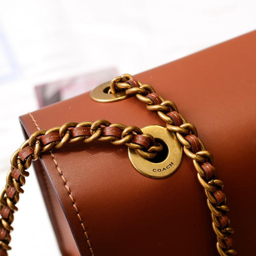 秋冬特价💰600 Coach蔻驰专柜新款 茶玫瑰旋锁PARKER链条包30585 商品图5