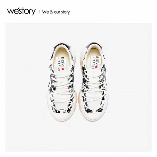 westory2020春季新款圆头潮趣涂鸦老爹鞋岫岩运动鞋女W20AM51641 商品图3