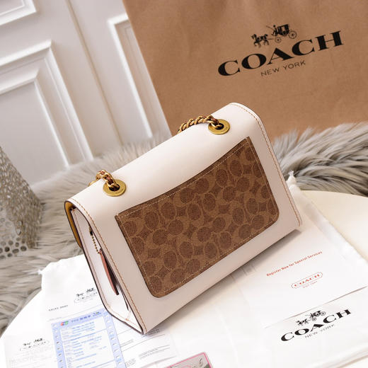 秋冬特价💰600 Coach蔻驰专柜新款 茶玫瑰旋锁PARKER链条包30585 商品图1