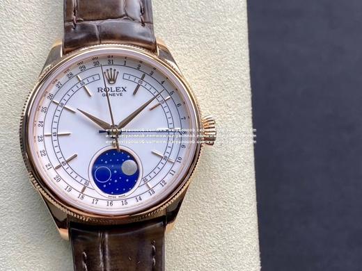 ZZ 劳力士 切利尼系列50535 月相腕表全玫瑰金，红金技术。厚度达到包金一般的标准。独家定制机芯，功能做到和原装一致。可以单独调节时针，来调节日历。8点位有一个按钮，来调节月相。同样，月相上的陨石 商品图2