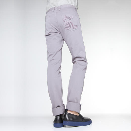 Marco Azzali 灰色星星绣花休闲裤 P5104400 商品图2