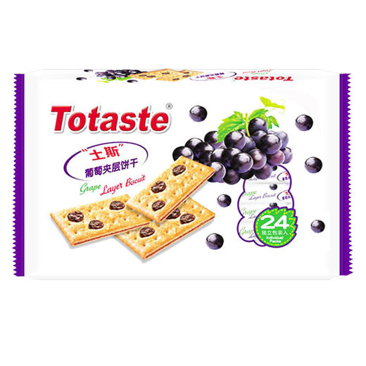 土斯（Totaste） 葡萄味夹层饼干（含葡萄果粒） 休闲零食蛋糕甜点心 实惠分享装360g 商品图5