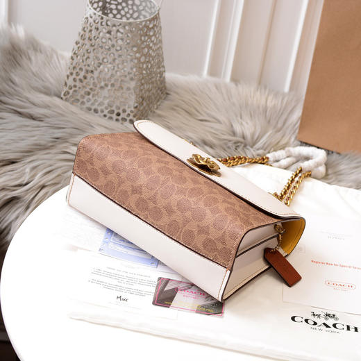 秋冬特价💰600 Coach蔻驰专柜新款 茶玫瑰旋锁PARKER链条包30585 商品图4