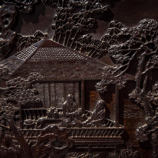 紫檀高浮雕山水人物故事座屏 商品图6