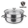【会员价：78元】广电优选  诺顿NORTON 凡克多用蒸汤锅B家用多层煲汤锅蒸锅蒸格蒸笼蒸屉带玻璃盖燃气电磁炉通用 28cm（2ZFK028B） 商品缩略图1