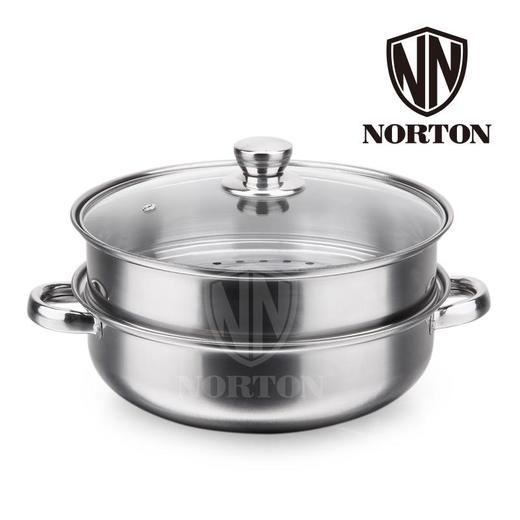 【会员价：78元】广电优选  诺顿NORTON 凡克多用蒸汤锅B家用多层煲汤锅蒸锅蒸格蒸笼蒸屉带玻璃盖燃气电磁炉通用 28cm（2ZFK028B） 商品图1