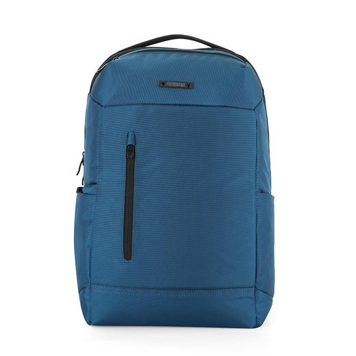 【美旅】轻便耐磨 男士通勤商务 挂套 舒适背负 伸缩减震肩带 电脑 眼镜 耳机 收纳 防盗 双肩包 TZ4 商品图0