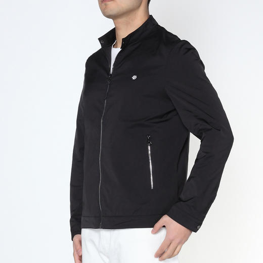 Marco Azzali 黑色胶印立领夹克 J5205200 商品图1