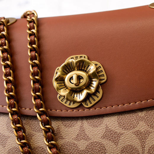 秋冬特价💰600 Coach蔻驰专柜新款 茶玫瑰旋锁PARKER链条包30585 商品图6