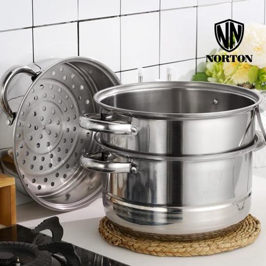 【会员价：109元】广电优选  诺顿NORTON 欧克斯三层蒸锅家用不锈钢三层蒸笼3层汤蒸锅具蒸格蒸屉加厚燃气电磁炉通用 26cm（2ZOKS026） 商品图5