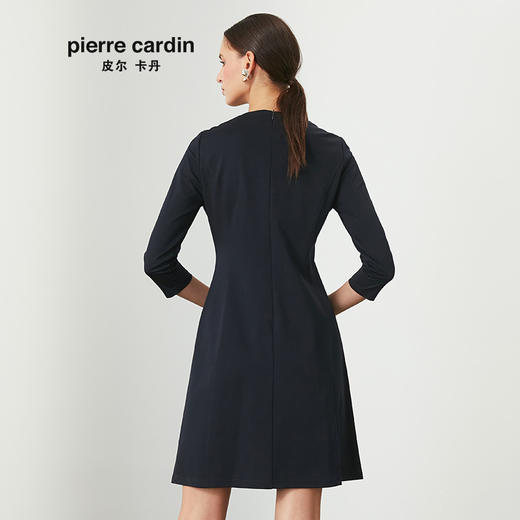 皮尔卡丹女装春季新款蓝色时尚圆领连衣裙知性女裙P01DL24N0
 商品图2