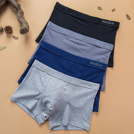 【两条装】男士弹力棉长绒棉印花加肥加大平角内裤3223/3225/3265 商品图2