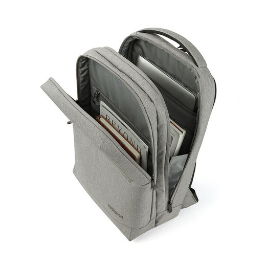 【美旅】轻便耐磨 男士通勤商务 挂套 舒适背负 伸缩减震肩带 电脑 眼镜 耳机 收纳 防盗 双肩包 TZ4 商品图5