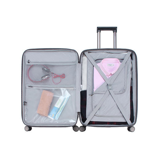 【美旅】大容量 双层防爆拉链 可拆卸 隔板 防水盥洗袋 TSA密码锁 顺滑轮滑 拉杆箱 TF7 商品图3