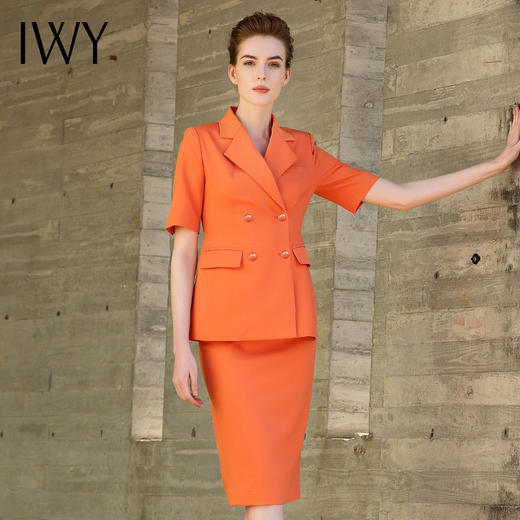 IWY/橘色半裙西装长裤套装三件套202028CP1+28S1 商品图7
