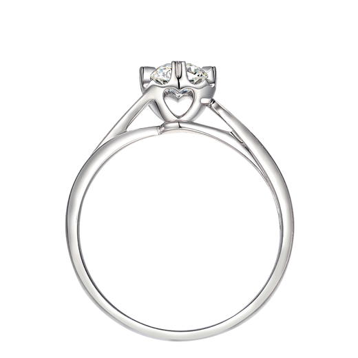 拥爱系列白色18K金钻石单镶钻戒DR1110 商品图1