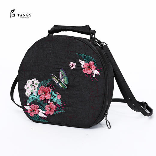 TANGY Collection天意莨绸立体绣花手提斜挎包 商品图0