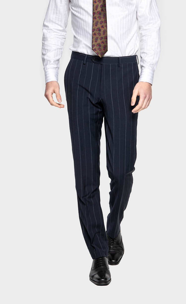 callisto海军蓝条纹西服下装 SPBWP002NA