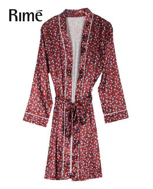 轻奢缎面桑果花女士吊带睡袍38151 商品图0