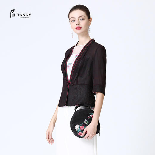 TANGY Collection天意莨绸立体绣花手提斜挎包 商品图2