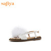 商场同款 |Safiya/索菲娅一字带平底甜美毛毛凉鞋2019夏季女SF92115041 商品缩略图0
