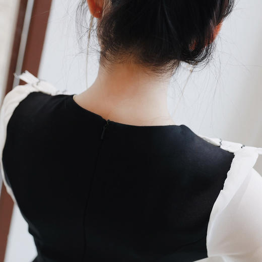 JY-1677春新品气质名媛荷叶边排扣包臀中长款连衣裙 商品图4