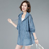 XP  LYSX2065新款时尚连帽宽松格子防晒衣 商品缩略图1
