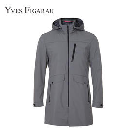 YvesFigarau伊夫·费嘉罗春秋商务休闲时尚舒适带帽（可拆卸）中长款风衣890503