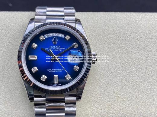 EW Factory最新力作V2升级版 劳力士Rolex星期日志型36 搭载原版3255自动机械机芯128238系列腕表，36毫米直径，研发耗时16个月！原版1比1开模。重点升级了以下几个要点： 商品图1