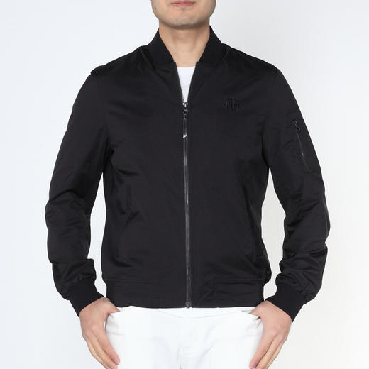 Marco Azzali 黑色豹子刺绣棒球领夹克 J5207200 商品图0