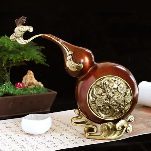 彩铜金蟾葫芦大摆件 有余客厅玄关店铺开业礼品 商品图0