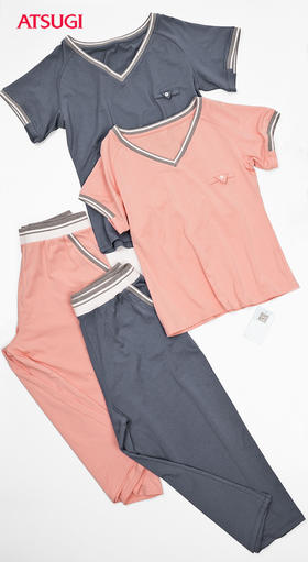 日本ATSUGI/厚木莫代尔加棉深V家居套装4S18S01