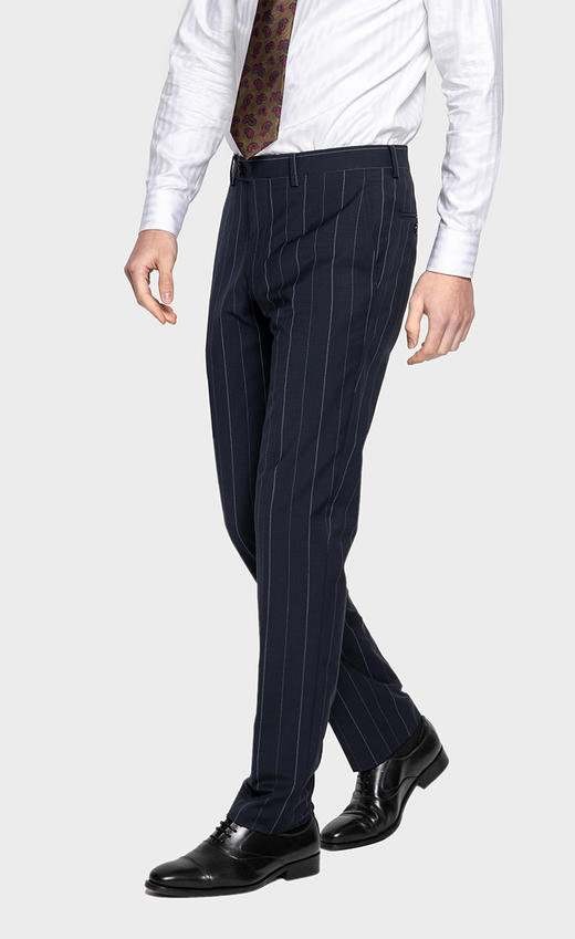 callisto海军蓝条纹西服下装 SPBWP002NA 商品图1