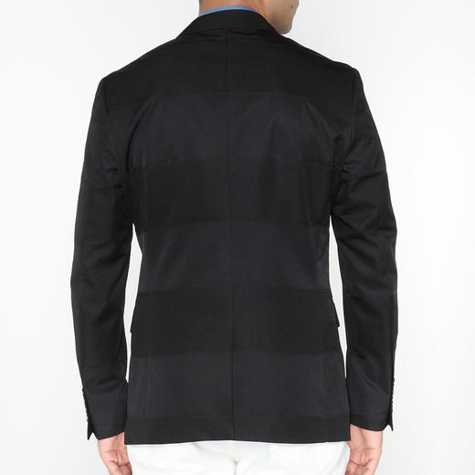 Marco Azzali 黑色宽条纹提花两粒扣西装 H5106200 商品图2