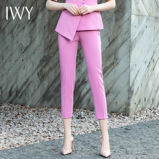 IWY/洋气浅紫色短袖西装职业装女套装名媛气质女神范时尚正装202002C1+P1 商品图7
