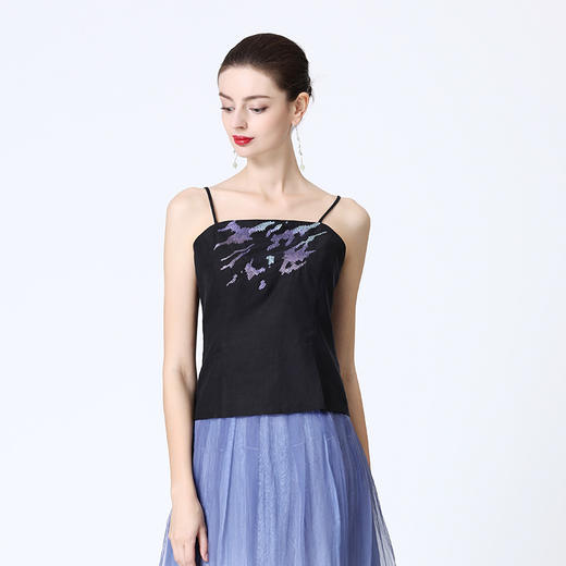 TANGY Collection天意莨绸绣花吊带 商品图1