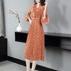 DES-2au0409春夏新款美伦名媛优雅气质印花荷叶边修身仙气显瘦连衣裙 商品缩略图1