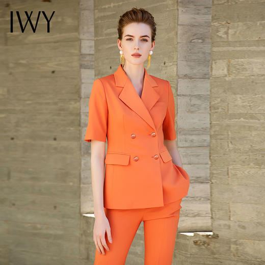 IWY/橘色半裙西装长裤套装三件套202028CP1+28S1 商品图3