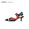 westory2020春夏新款拼色高跟凉鞋女简约包头单鞋W29BH60341 商品缩略图3