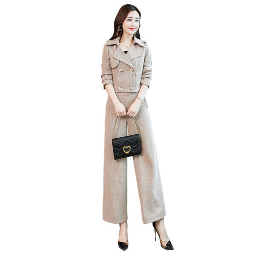 XP-GRS2876新款时尚气质显瘦阔腿裤两件套 商品图4