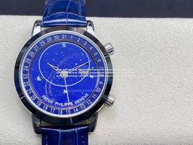 PP Factory 2020最新力作 V3升级版 PP百达翡丽 星空5102天月款日内瓦苍穹系列，你可想象把星空佩戴在腕上吗？这款星空腕表独具特别星象功能，蓝色圆表盘上就能欣