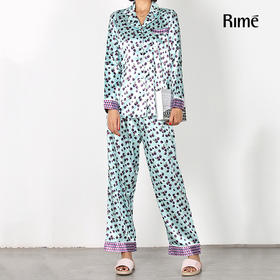 轻奢缎面桑果花女士家居服套装38156