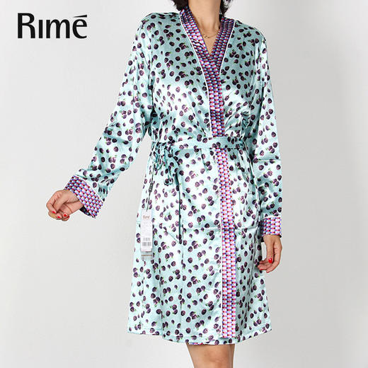 轻奢缎面桑果花女士吊带睡袍38157 商品图0