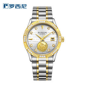 罗西尼8705T01A手表 黄金貔貅招财开运时尚日历间金钢带男表