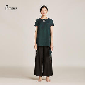 TANGY Collection天意弹力莨绣花长裤