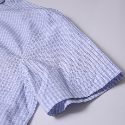 YvesFigarau伊夫·费嘉罗夏季100%棉商务休闲简约舒适透气短袖衬衫890407 商品图3