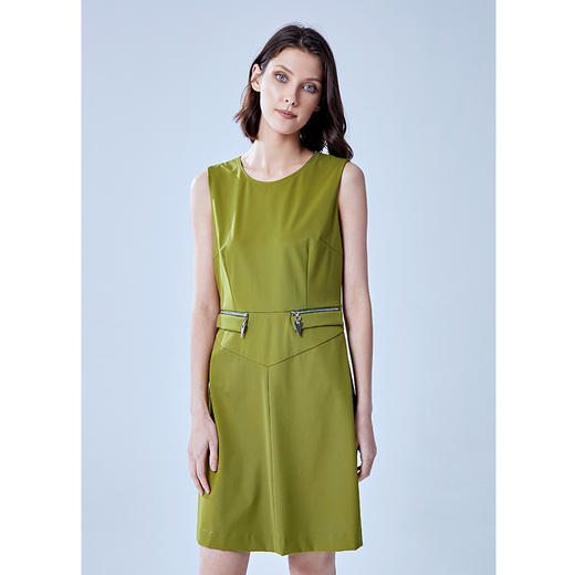 VIMAGE纬漫纪旗舰店商场同款夏季无袖高腰修身A字连衣裙短裙V707326 商品图3