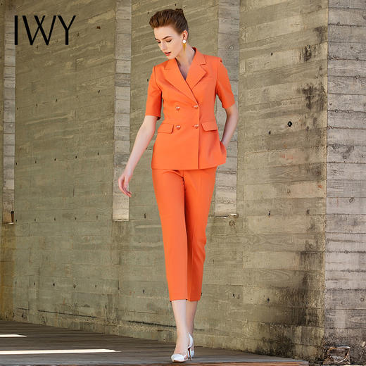 IWY/橘色半裙西装长裤套装三件套202028CP1+28S1 商品图2
