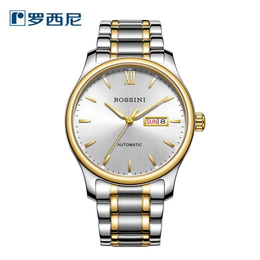 罗西尼5726T01B正品手表男自动机械商务男表休闲手表日历时尚女表情侣表 商品图0