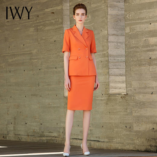 IWY/橘色半裙西装长裤套装三件套202028CP1+28S1 商品图5